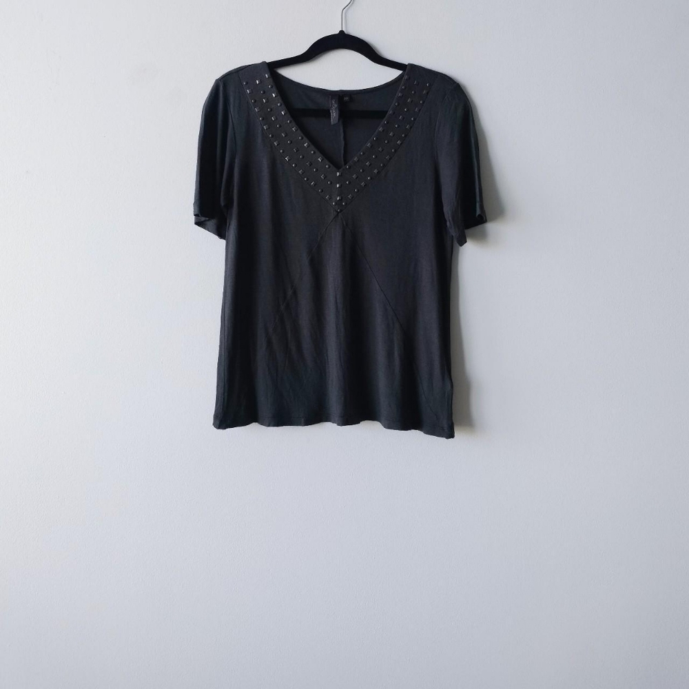 Studded V-Neck Tee